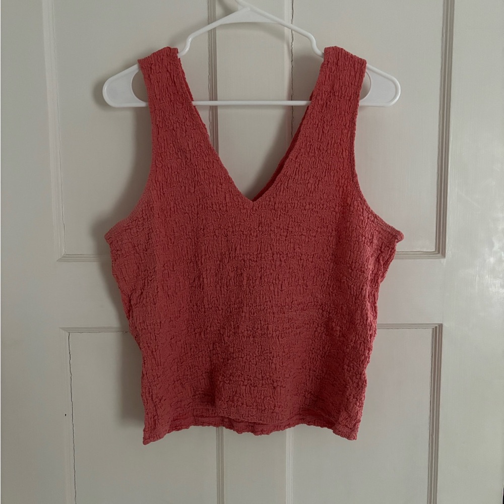 a new day Textured deep coral Tank Top